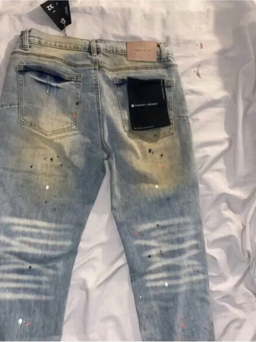 Purple Men's Distressed Gray Painter-Style Jeans ‼️🔥